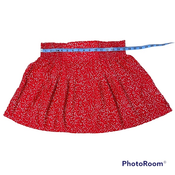 GAP Medium Red with White Poka Dot Spotted Flowy Skirt - Picture 2 of 7